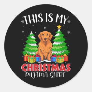 This Is My Christmas Pajama Golden Retriever Dog X Classic Round Sticker