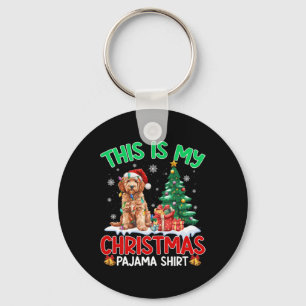 This Is My Christmas Pajama Goldendoodle Dog Lover Keychain