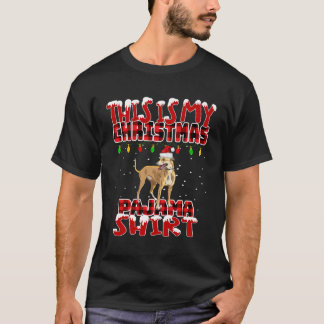 This Is My Christmas Pajama Greyhound Dog Matching T-Shirt