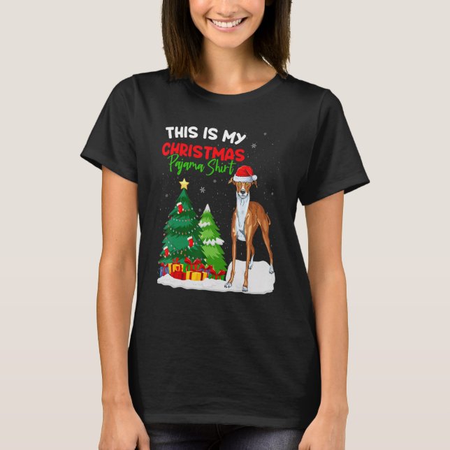 This Is My Christmas Pajama  Greyhound Dog Owner T-Shirt (Front)