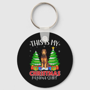 This Is My Christmas Pajama Irish Wolfhound Dog Xm Keychain
