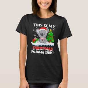 This Is My Christmas Pajama Koala Santa Hat Girls T-Shirt