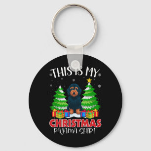 This Is My Christmas Pajama Labradoodle Dog Xmas P Keychain
