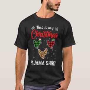 This Is My Christmas Pajama Leopard Plaid Chicken T-Shirt