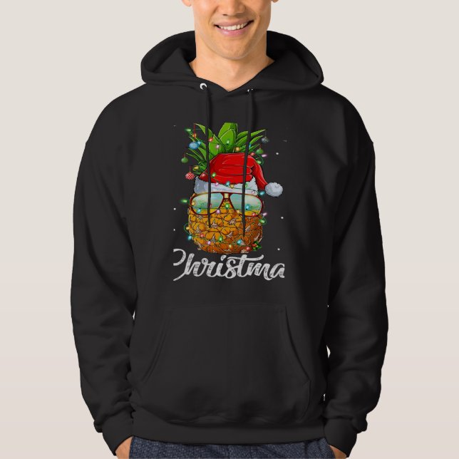 This Is My Christmas Pajama  Lighting Pineapple Xm Hoodie (Front)