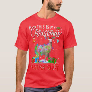 This is My Christmas Pajama Llama Christmas Light T-Shirt