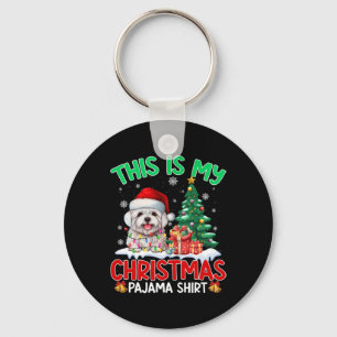 This Is My Christmas Pajama Maltese Dog Lovers Xma Keychain