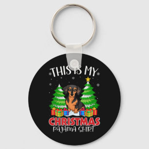 This Is My Christmas Pajama Miniature Pinscher Dog Keychain