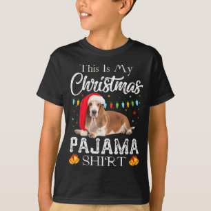This is My Christmas Pajama Santa Basset Hound Gif T-Shirt