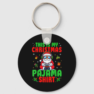 This Is My Christmas Pajama Santa Claus Video Game Keychain