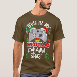 This is My Christmas Pajama Santa Hat Funny Video  T-Shirt