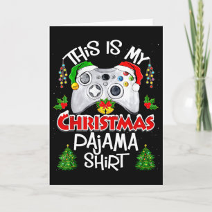 This Is My Christmas Pajama Santa Hat Gamer Game Card