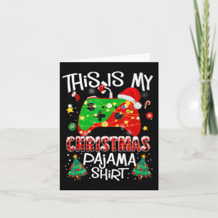 This Is My Christmas Pajama Santa Hat Gamer Video  Card