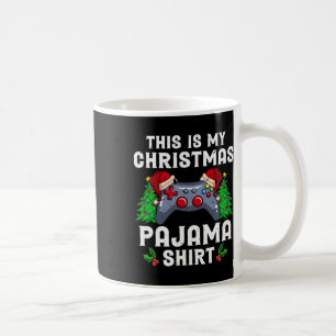 This Is My Christmas Pajama Santa Hat Gamer Video Coffee Mug