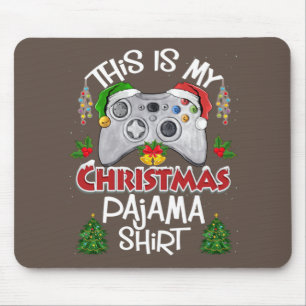 This is My Christmas Pajama Santa Hat Gamer Video Mouse Pad