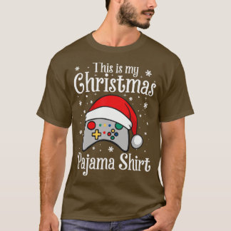 This Is My Christmas Pajama Santa Hat Video Game T-Shirt