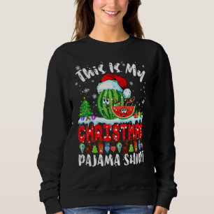 This Is My Christmas Pajama Santa Reindeer Waterme Sweatshirt