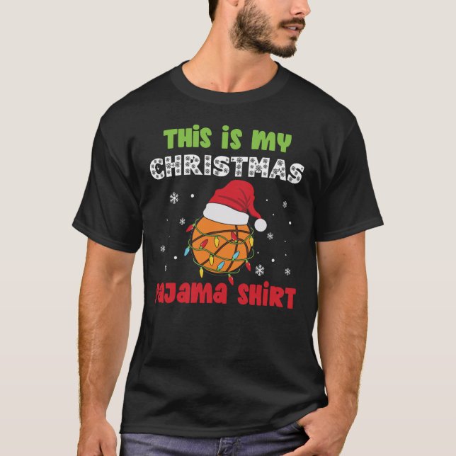 This Is My Christmas Pajama Shirt Basketball Theme (Front)