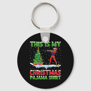 This Is My Christmas Pajama Shirt Biathlon Christm Keychain