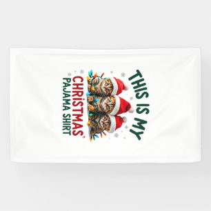 This Is My Christmas Pajama Shirt Cat Lover Funny  Banner