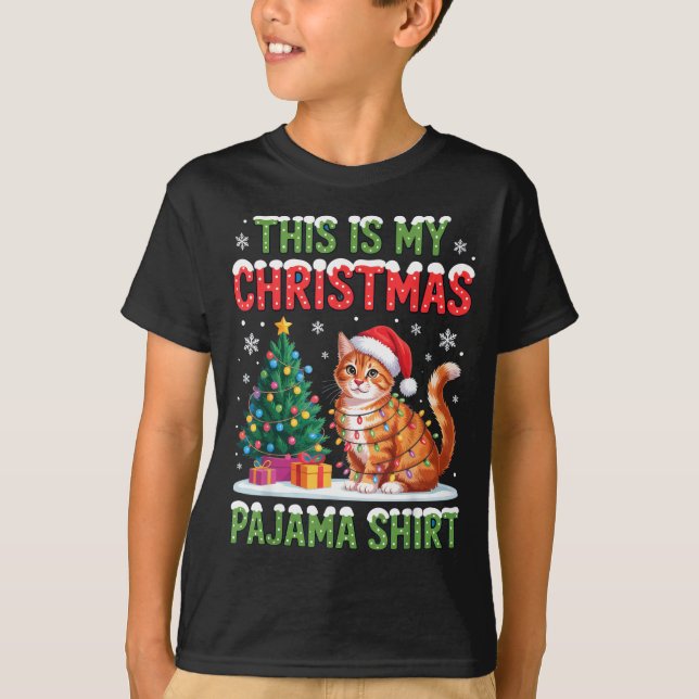 This Is My Christmas Pajama Shirt Cat Lovers Holid (Front)