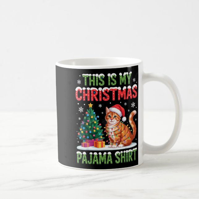 This Is My Christmas Pajama Shirt Cat Lovers Holid Coffee Mug (Right)