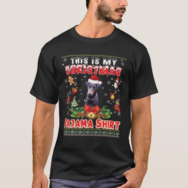 This Is My Christmas Pajama Shirt Doberman Pinsche (Front)