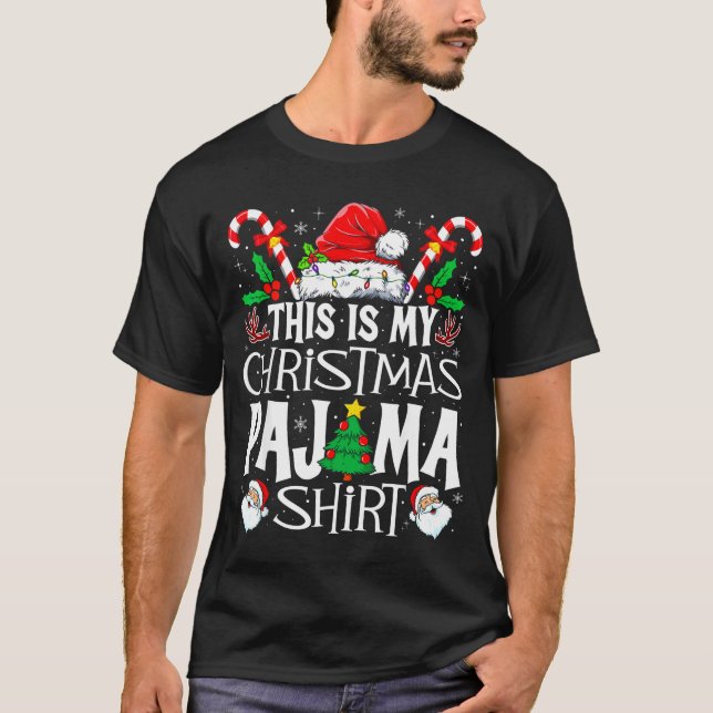 This Is My Christmas Pajama Shirt Funny Xmas Pjs M (Front)