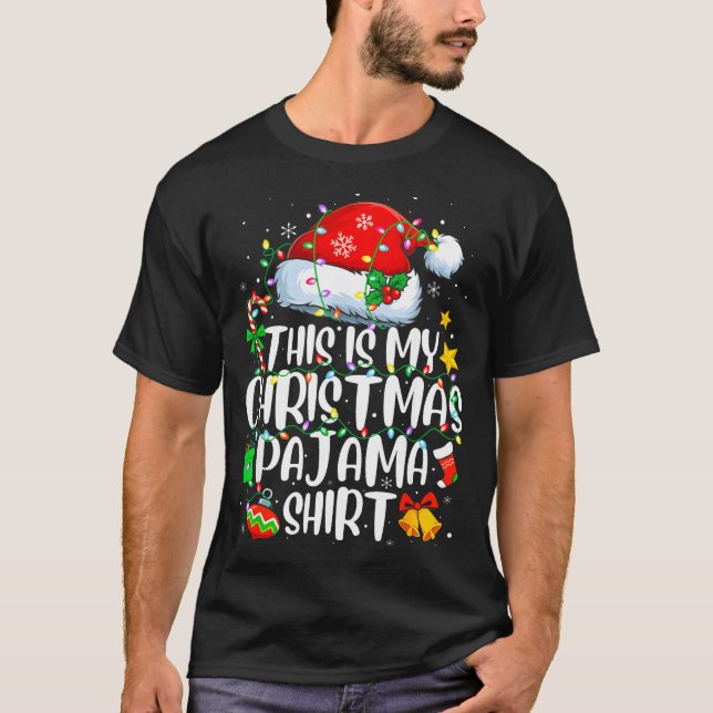 This Is My Christmas Pajama Shirt Funny Xmas Pjs M (Front)