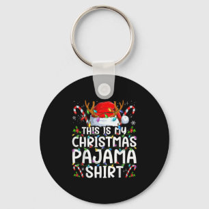 This Is My Christmas Pajama Shirt Funny Xmas Pjs M Keychain