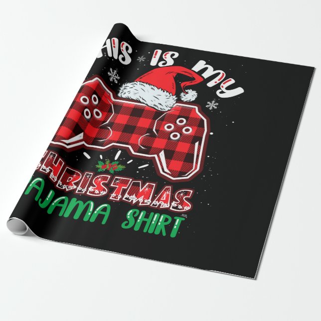 This Is My Christmas Pajama Shirt Gamer Video Game Wrapping Paper (Unrolled)