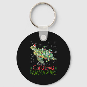 This Is My Christmas Pajama Shirt Sea Turtle Chris Keychain