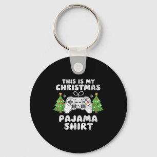 This Is My Christmas Pajama Shirt Video Game Boys Keychain