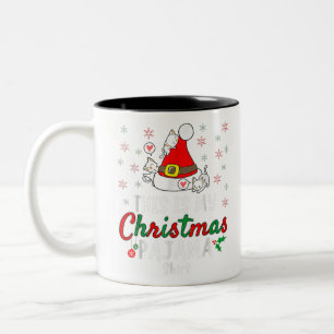 This Is My Christmas Pajama Shirt Xmas Cats Santa Two-Tone Coffee Mug