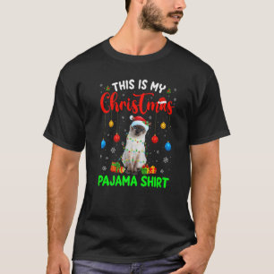 This Is My Christmas Pajama Siamese Cat Xmas Tree  T-Shirt