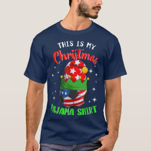 This Is My Christmas Pajama  Soccer Ball Elves Hat T-Shirt