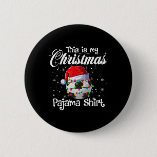 This Is My Christmas Pajama Soccer Christmas Light 2 Inch Round Button