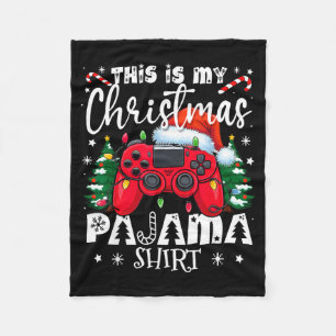 This Is My Christmas Pajama Video Game Gamer Boys  Fleece Blanket