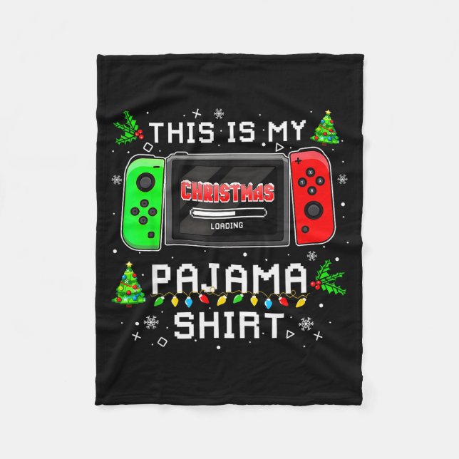 This Is My Christmas Pajama Video Game Gamer Boys  Fleece Blanket (Front)