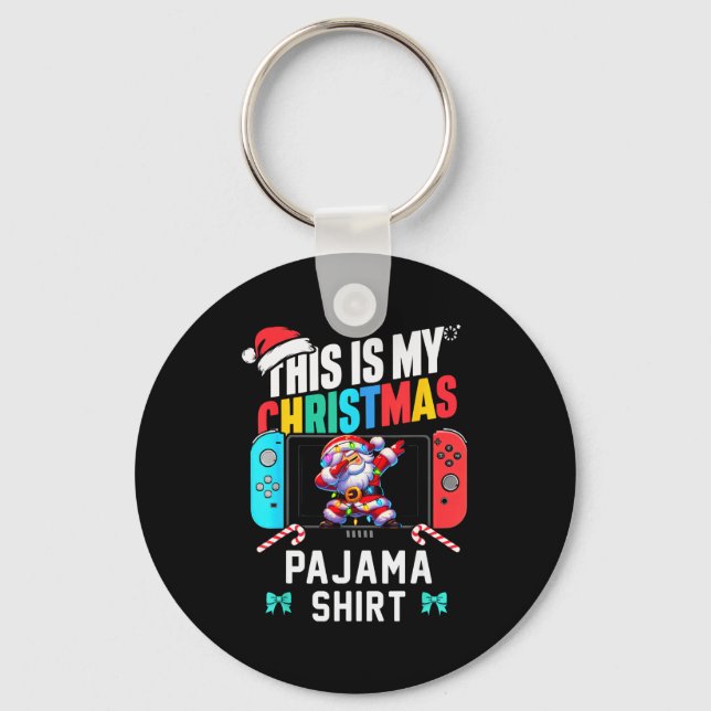 This Is My Christmas Pajama Video Game Gamer Boys  Keychain (Front)