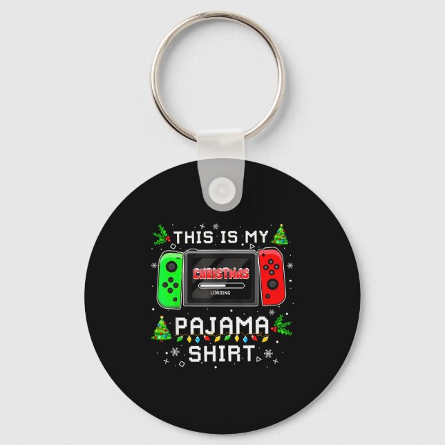 This Is My Christmas Pajama Video Game Gamer Boys  Keychain (Front)