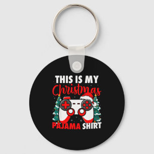 This Is My Christmas Pajama Video Game Gamer Boys Keychain