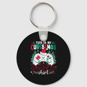 This Is My Christmas Pajama Video Gamer Xmas Tree  Keychain