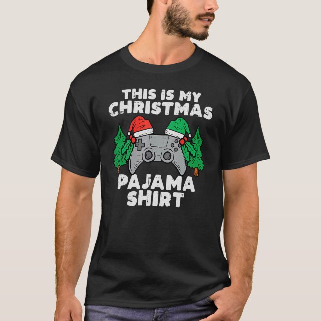 This Is My Christmas Pajama  Video Games Boys Men  T-Shirt (Front)
