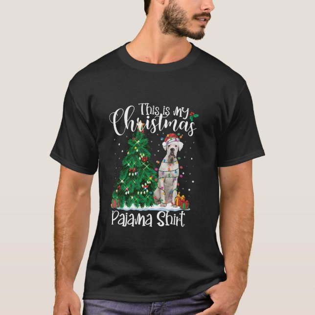 This Is My Christmas Pajama White Boxer Lover Dog  T-Shirt (Front)