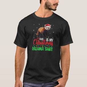 This Is My Christmas Pajama Xmas Lights Red Panda  T-Shirt