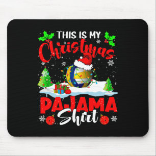 This Is My Christmas Pajama Xmas Santa Volleyball Mouse Pad