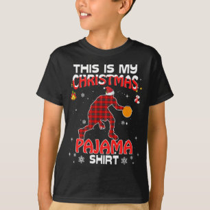 This Is My Christmas PajamaRed Plaid Basketball Xm T-Shirt