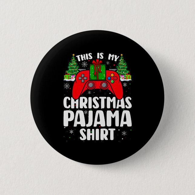 This Is My Christmas Pajamas Funny Video Game Game 2 Inch Round Button (Front)
