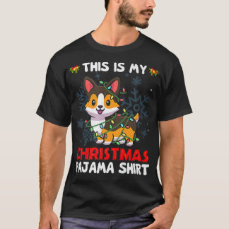 This Is My Christmas Pajamatricolor Corgi Pjs Xmas T-Shirt